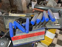 Full view of hex key set and part of tile cutter