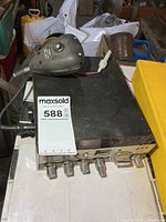 Front view of Realistic TRC-427 CB radio with microphone on top