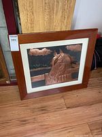 framed copper relief artwork front view