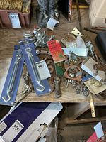 Overview of assorted hardware on table