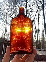 Front view showing full bottle and amber color