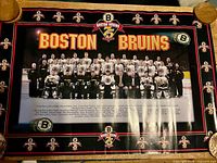 Full view of the Boston Bruins 75th anniversary poster showing entire design and team photo