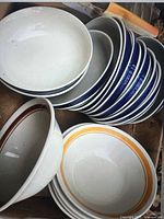 Stack of bowls showing variety of stripe colors