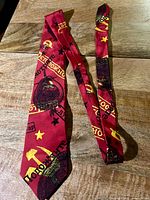 Full view of red Beatles Russia commemorative necktie