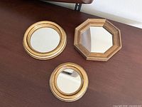 Top view of all three mirrors on surface