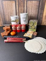 Full lot overview showing holders, candles, wax melts