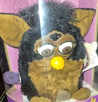 Close-up of Furby face, showing color and features