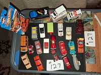 Overview of all vehicles including sealed Hot Wheels and loose cars