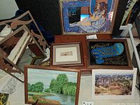 Group shot showing all six framed pieces arranged together