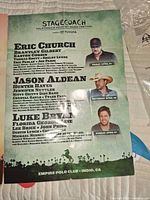 Green gradient Stagecoach lineup poster with three headline acts