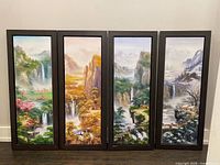 Front view showing all four framed landscape panels side by side