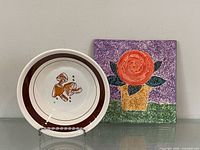 Bowl and trivet tile side by side displaying overall appearance