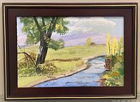 Full view of framed oil painting