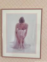 Front view showing entire framed ballerina print