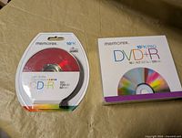 Front view of both sealed Memorex CD-R and DVD+R packs