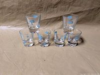 all six glasses front view stacked