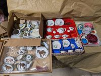 Overview of five children’s tea sets in boxes