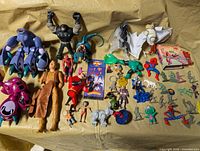 Group shot of entire lot displaying all figures and accessories