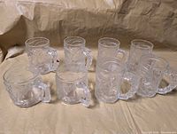 Group of eight McDonald’s Batman-series glass mugs