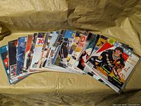 Fanned stack of all magazines