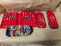 Overview of Series 2 case, Cars tin and loose Mighty Beanz