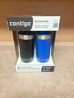 Retail package showing two Contigo Streeterville tumblers