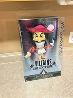 Front view of sealed Disney Villains Collection Captain Hook plush in box