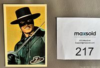 Topps Zorro card close-up