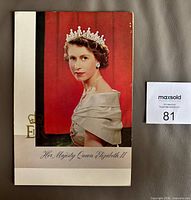 Front cover showing color portrait of Queen Elizabeth II