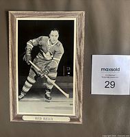 Front of Red Kelly Beehive Group 3 hockey photo showing image, border and caption