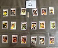 Binder sleeve showing all 18 Boston Bruins stickers