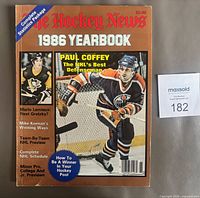 Front cover of 1986 Hockey News Yearbook showing Paul Coffey