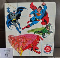Front cover showing Superman, Batman, Green Lantern, Flash characters and DC Comics Trading Cards logo