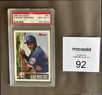 Front of PSA-encapsulated 1995 Bowman Vladimir Guerrero card showing grade label