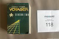 Front view of stacked Star Trek Voyager Season Two card set with box front artwork visible