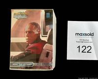 Front of sealed 100-card stack showing card featuring Sisko The Emissary
