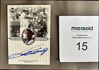 Front of autographed Vladimir Guerrero Upper Deck Legends card showing signature