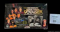 Front of sealed Star Trek Voyager trading-card box showing title and autograph information
