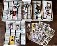 Overview of six card boxes and binder pages