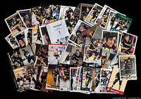 Full spread of all 50 Mario Lemieux cards