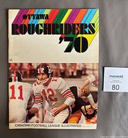 Front cover with colourful stripes and player photo