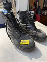 Full view of both boots showing uppers and laces