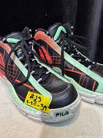 Both shoes side profile showing colour scheme and size tag #23