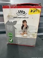 Front of UV3 Upholstery Care Kit box, unopened