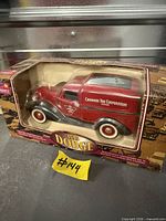 Front view of boxed 1936 Dodge Canadian Tire die-cast truck