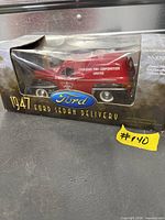Front view of boxed 1947 Ford Sedan Delivery die-cast bank