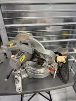 Full view of Workforce compound mitre saw on table