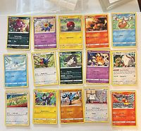 Full layout of all 15 Pokémon cards