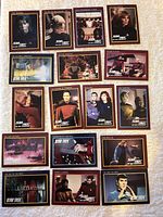 All 17 Star Trek trading cards laid out for overview