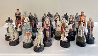 Front view of all 23 medieval fantasy chess pieces